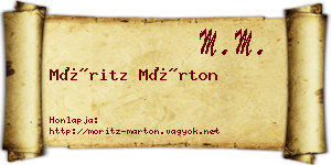 Móritz Márton névjegykártya