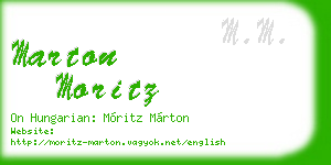 marton moritz business card